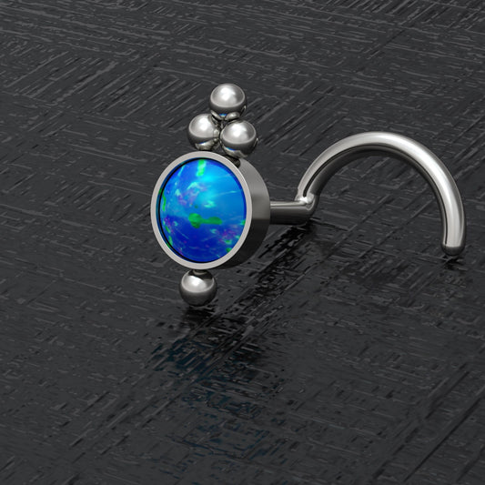 Opal Nose Stud Ring Titanium - TitaniumFashion