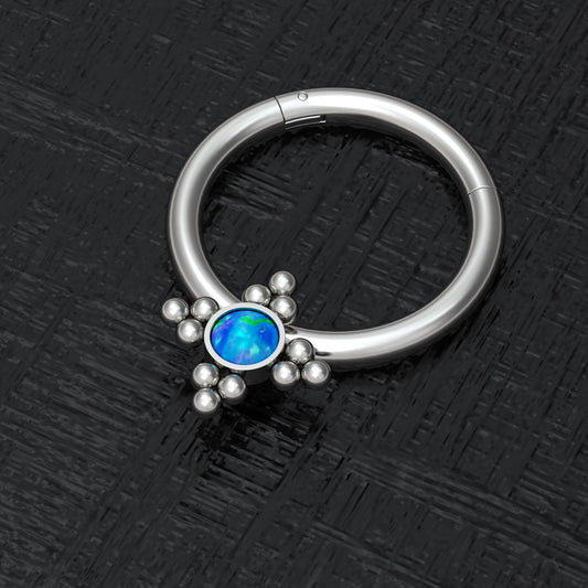 Opal Septum Ring Titanium Implant Grade - TitaniumFashion