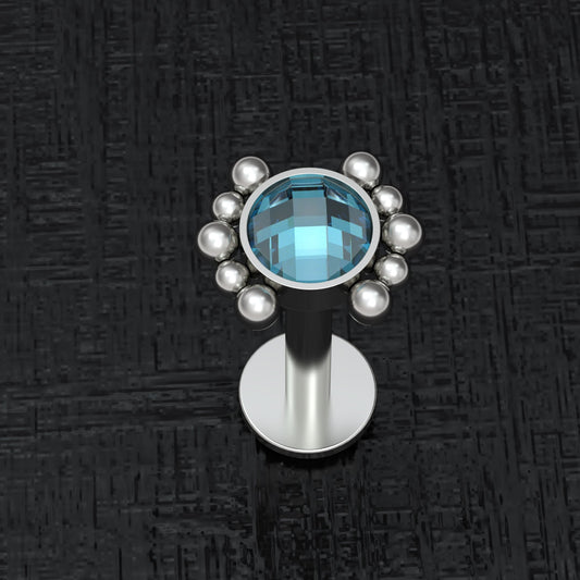 Titanium Flat Back Tragus Earring CZ - TitaniumFashion