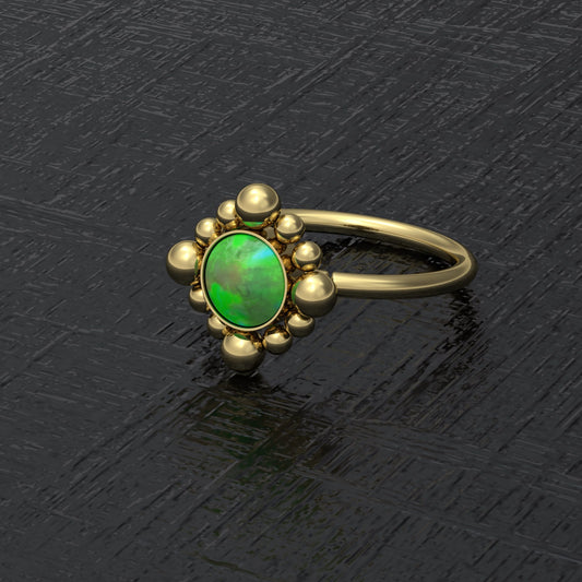 Surgical Steel Nose Ring Hoop Opal - TitaniumFashion