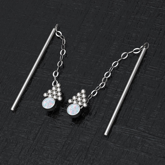 Dangle Chain Earrings Surgical Steel - TitaniumFashion