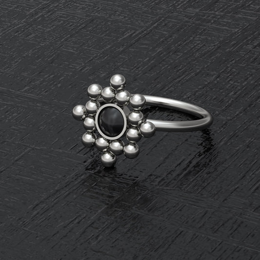 Titanium Nose Ring Hoop Onyx - TitaniumFashion