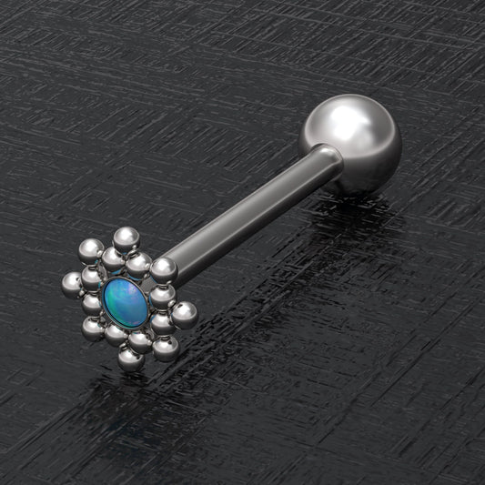 Tongue Ring Opal - TitaniumFashion