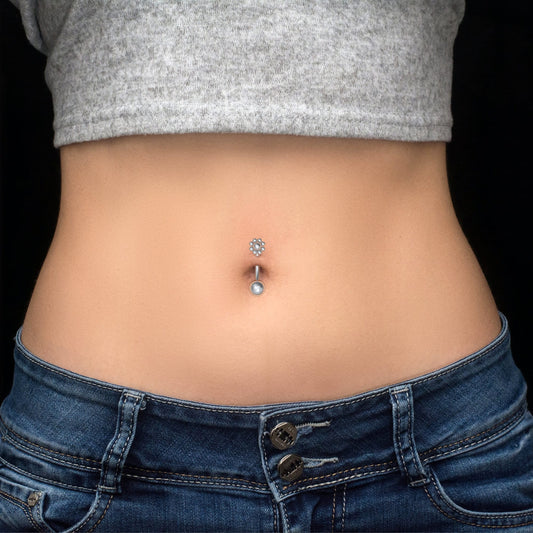 Surgical Steel Belly Ring - TitaniumFashion