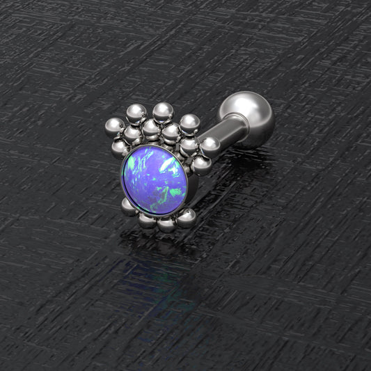 Opal Tragus Stud - TitaniumFashion