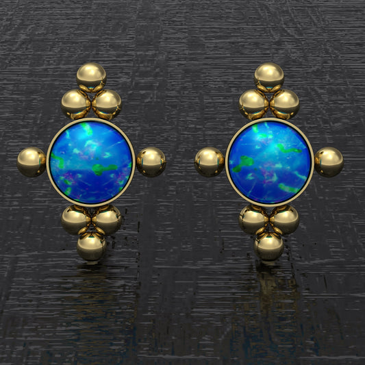 Minimalist Stud Earrings Opal - TitaniumFashion