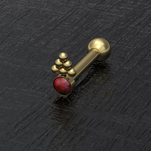 Surgical Steel Cartilage Earring Stud Opal - TitaniumFashion