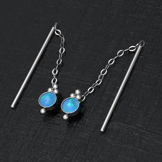 Opal Drop Earrings - TitaniumFashion