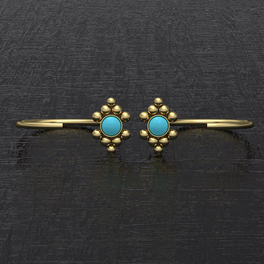 Small Hoop Earrings Turquoise - TitaniumFashion