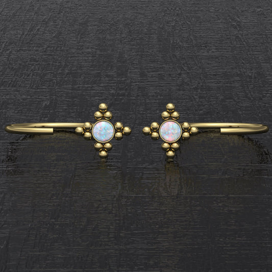 Small Hoop Earrings Opal - TitaniumFashion