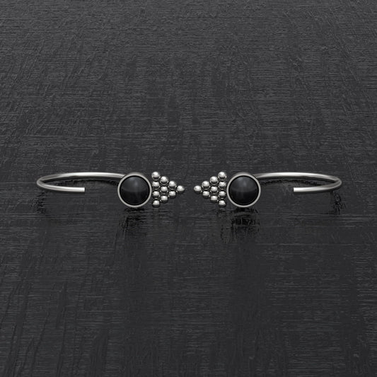 Titanium Huggie Earrings Onyx - TitaniumFashion