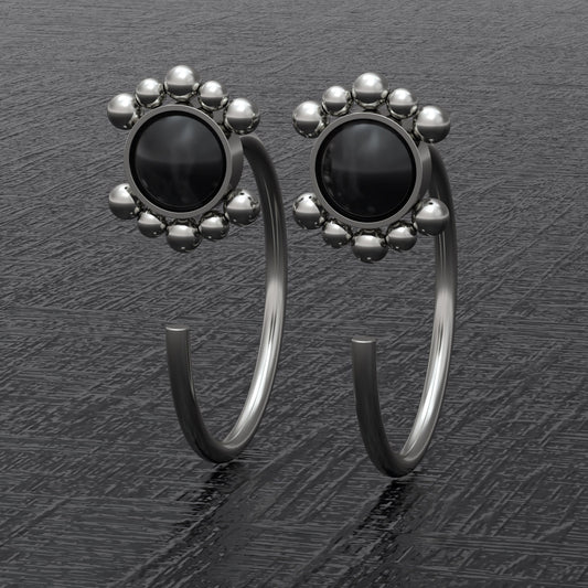 Small Hoop Earrings Titanium - TitaniumFashion