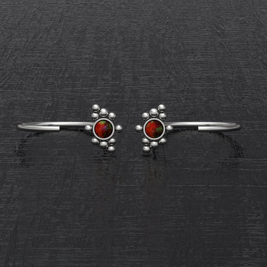 Implant Grade Open Hoop Earrings Opal - TitaniumFashion