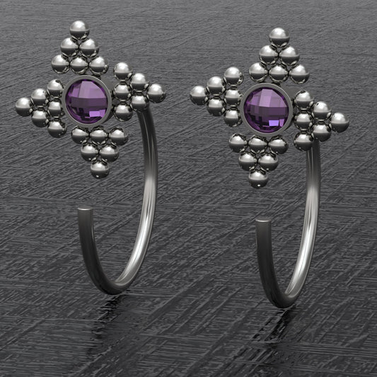 Titanium Huggie Earrings CZ - TitaniumFashion