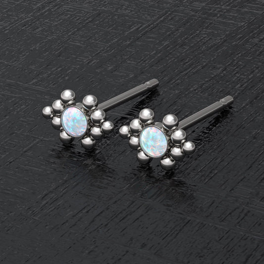 Opal Small Stud Earrings - TitaniumFashion