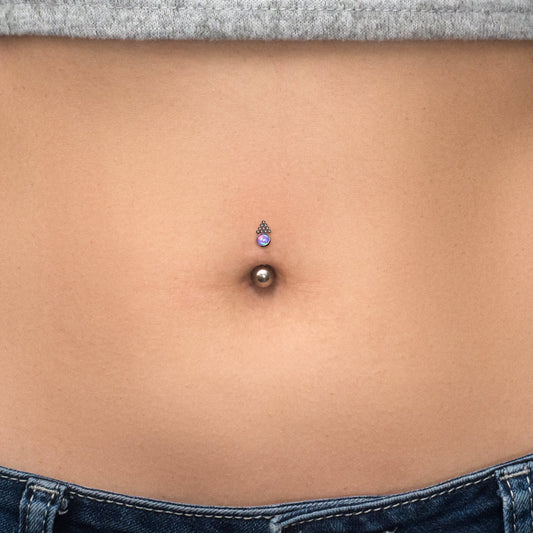 Titanium Belly Ring Opal - TitaniumFashion