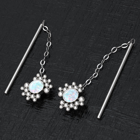 Dangle Chain Earrings Surgical Steel - TitaniumFashion