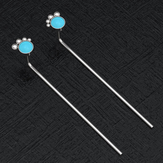 Turquoise Dangle Earrings - TitaniumFashion