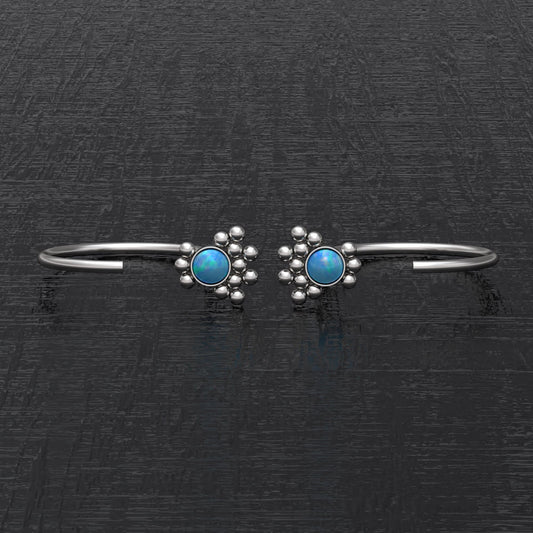 Small Hoop Earrings Opal - TitaniumFashion