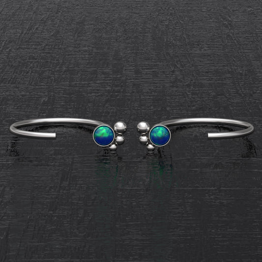 Opal Small Hoop Earrings Surgical Steel - TitaniumFashion