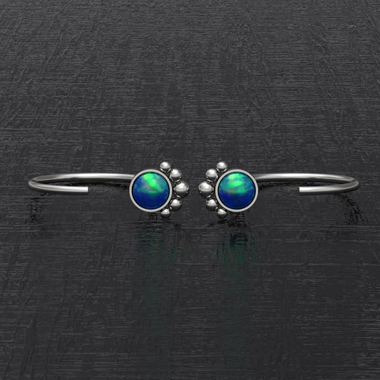 Opal Small Hoop Earrings Implant Grade Titanium - TitaniumFashion