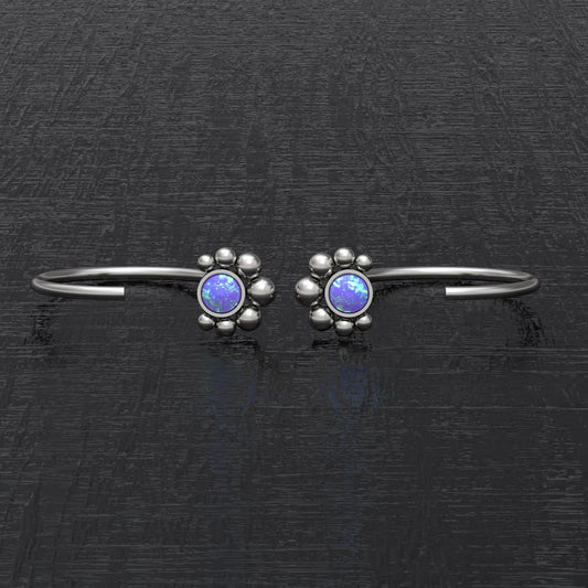 Titanium Small Hoop Earrings Opal - TitaniumFashion