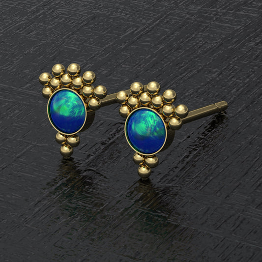 Opal Small Stud Earrings - TitaniumFashion