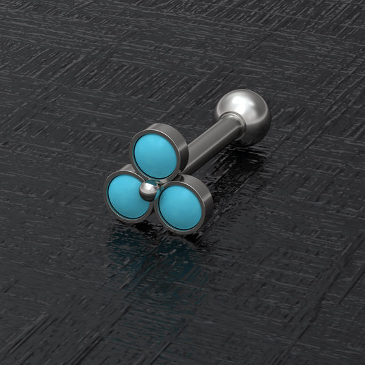 Titanium Conch Barbell Turquoise - TitaniumFashion