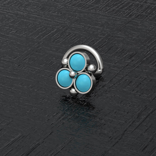 Turquoise Nose Bone Stud Titanium - TitaniumFashion