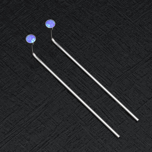 Double Sided Earrings Opal - TitaniumFashion