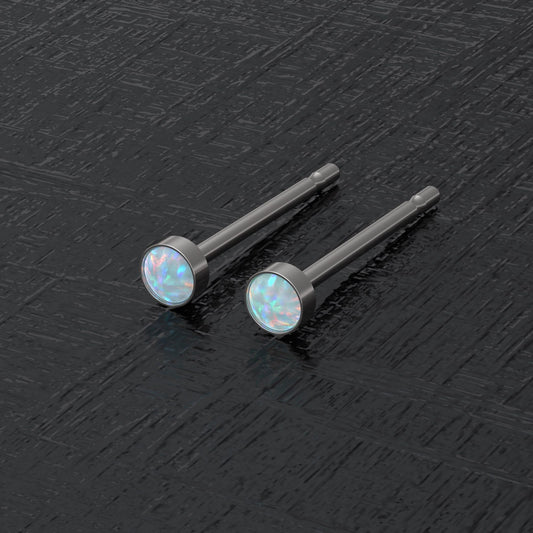Minimalist Stud Earrings Opal - TitaniumFashion