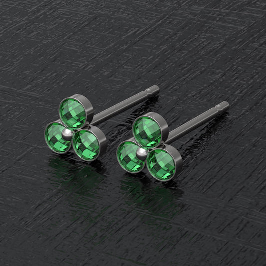 Simple Stud Earrings CZ - TitaniumFashion