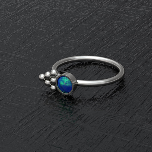 Titanium Nose Ring Hoop Opal - TitaniumFashion