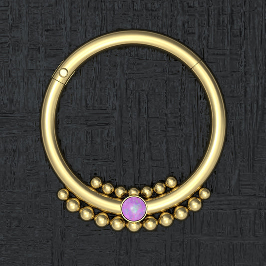 Opal Nipple Ring Surgical Steel - TitaniumFashion