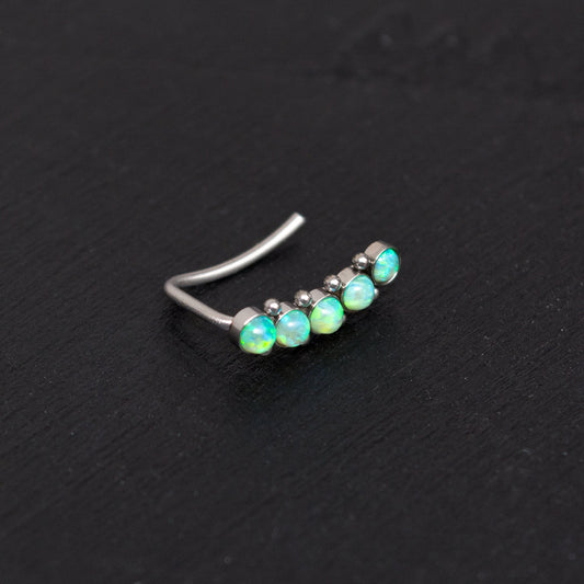 Opal Ear Climber Earrings Surgical Steel - TitaniumFashion