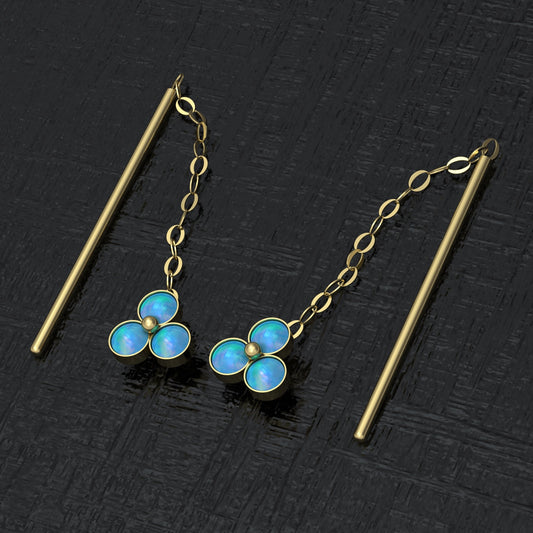 Opal Drop Earrings - TitaniumFashion