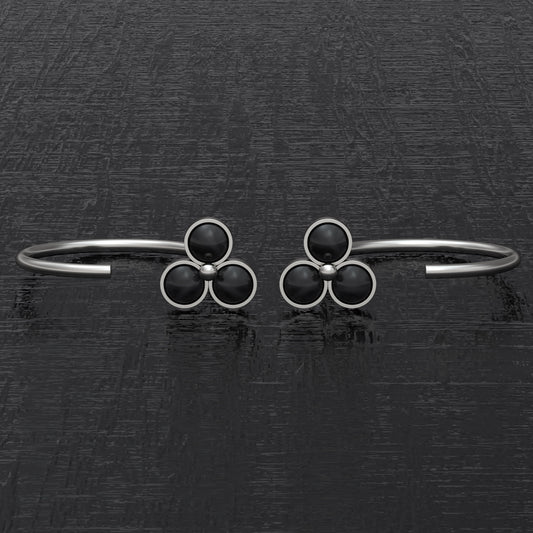 Small Hoop Earrings Onyx - TitaniumFashion