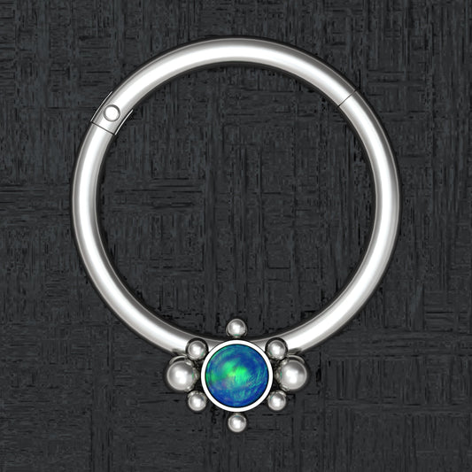 Titanium Nipple Ring Opal - TitaniumFashion