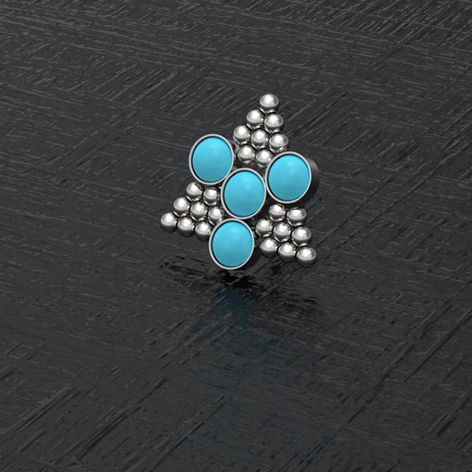 Turquoise Nose Bone Stud Surgical Steel - TitaniumFashion