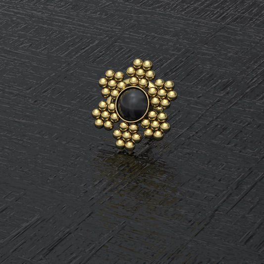 Onyx Nose Stud Screw - TitaniumFashion