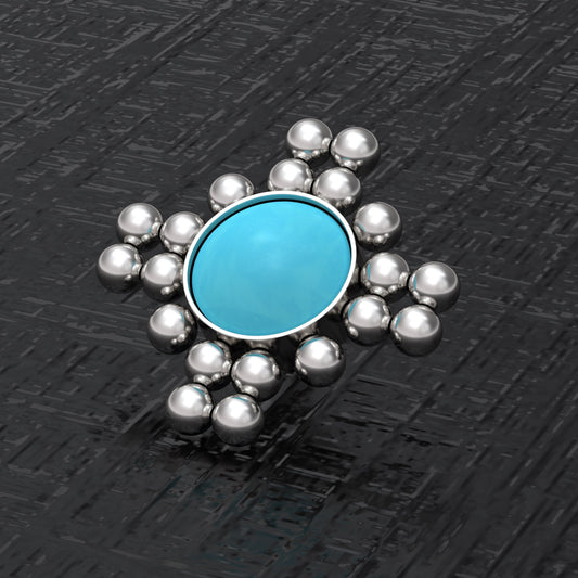 Turquoise Dermal Jewelry Surgical Steel - TitaniumFashion