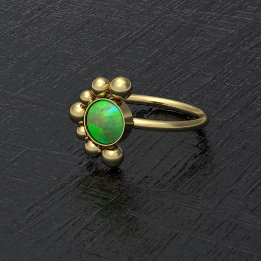 Surgical Steel Nose Ring Hoop Opal - TitaniumFashion