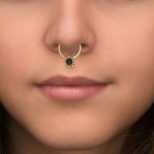 Surgical Steel Septum Ring Clicker Earring - TitaniumFashion