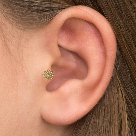 Flat Back Tragus Earring - TitaniumFashion