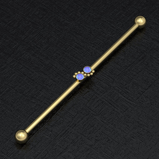 Surgical Steel Industrial Barbell 14g - TitaniumFashion