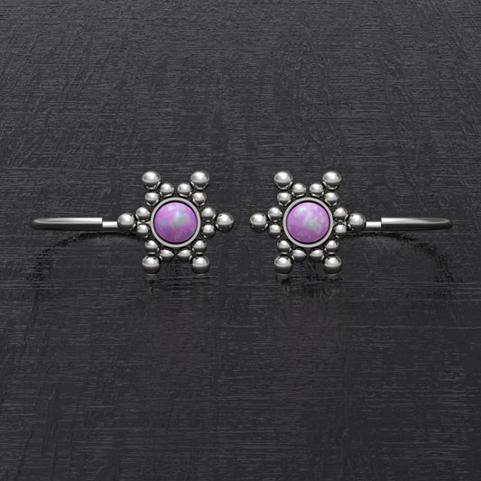 Titanium Huggie Hoop Earrings Opal - TitaniumFashion