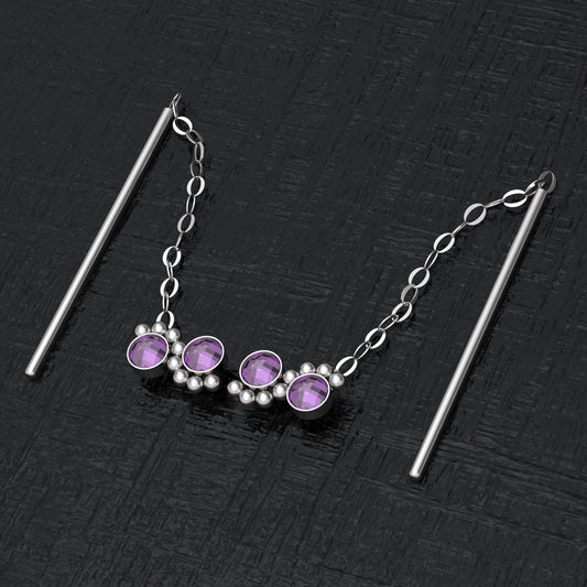 CZ Drop Dangle Earrings Surgical Steel - TitaniumFashion