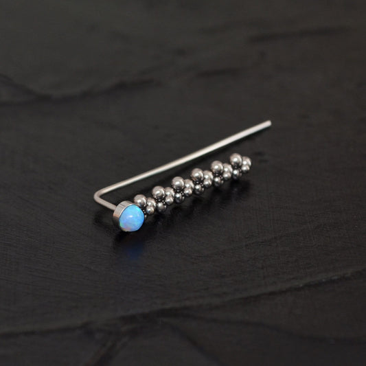 Opal Ear Climber Earrings Surgical Steel - TitaniumFashion
