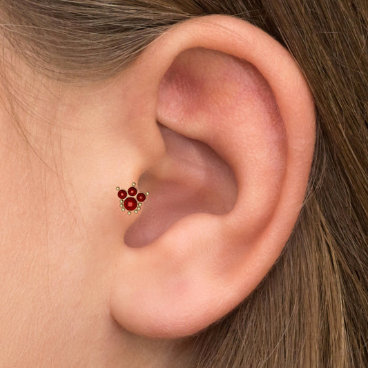CZ Forward Helix Earring Bioflex - TitaniumFashion