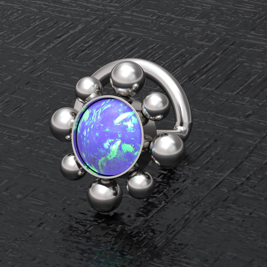 Opal Nose Stud Ring Surgical Steel - TitaniumFashion